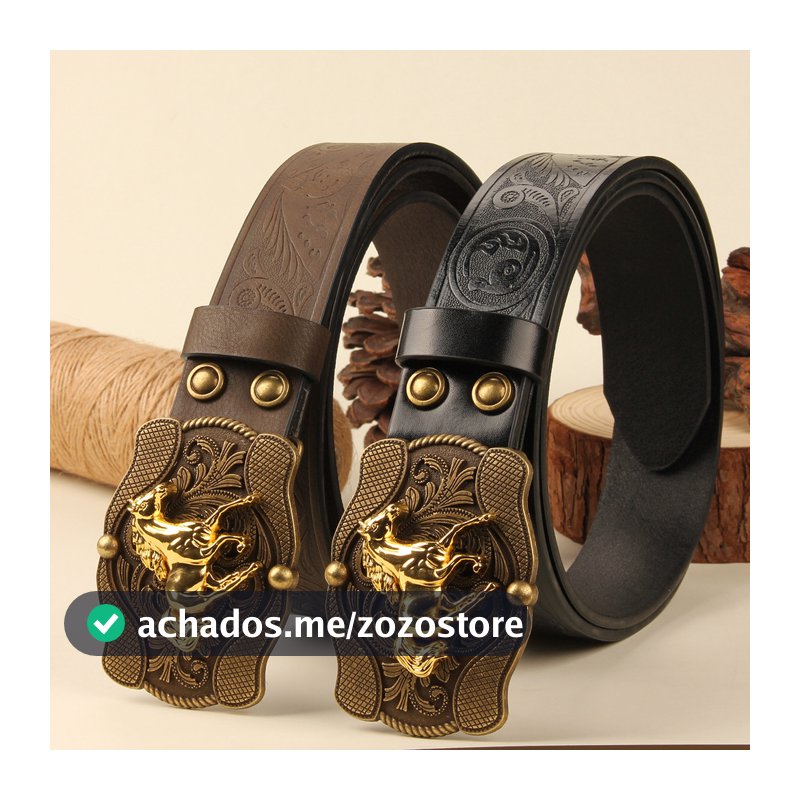 Cinto jeans com fivela grande de cavalo, cinto country masculino，cinto cowboy，cinto masculino couro