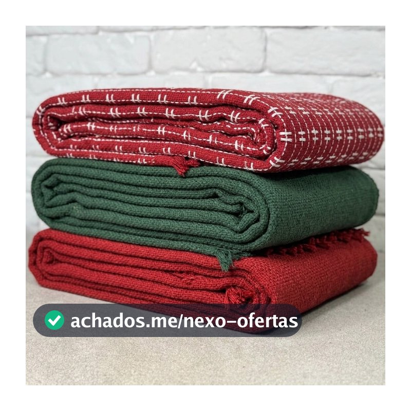 Manta para Sofá 3,00m x 1,80m Cores de Natal Verde e Vermelha Proteção e Decoração