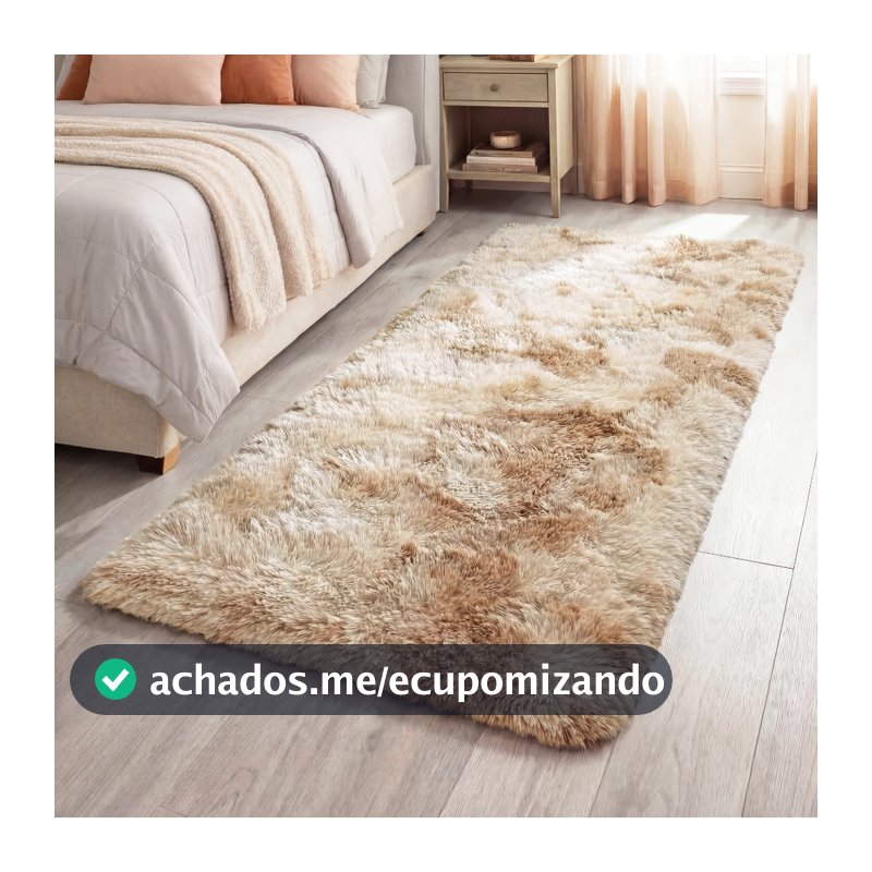 Tapete Passadeira 2,00 x 0,60 Corredor Quarto Sala Beira de Cama Felpudo Peludo