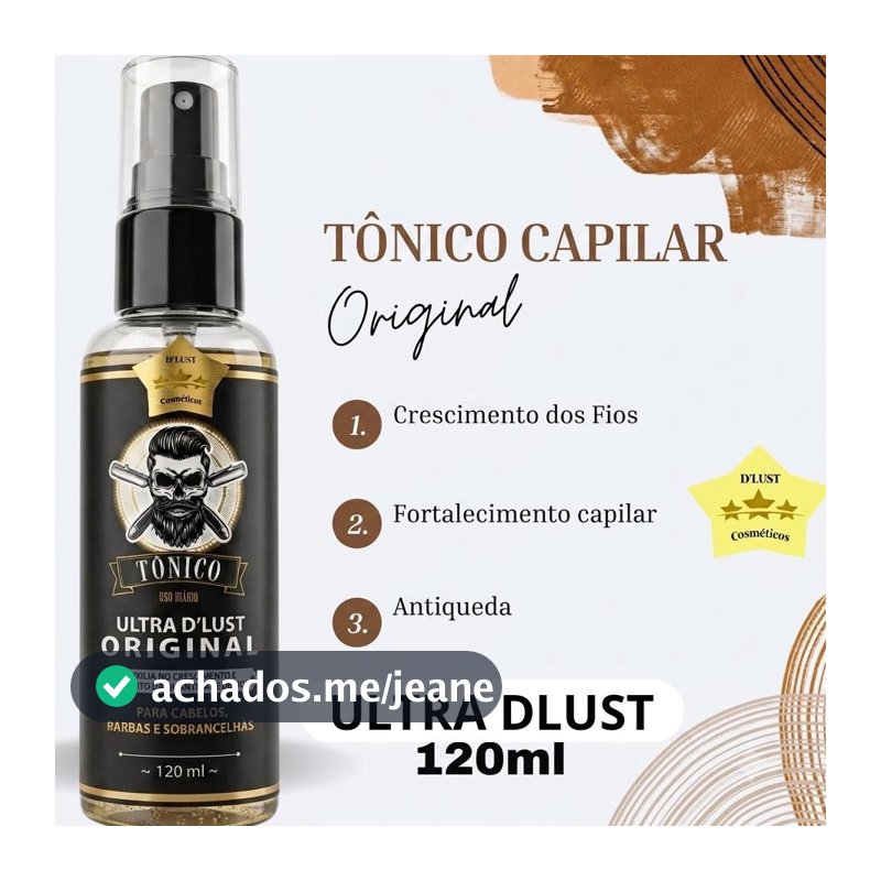 Tônico UltraDlust, cabelo, barba e sobrancelha