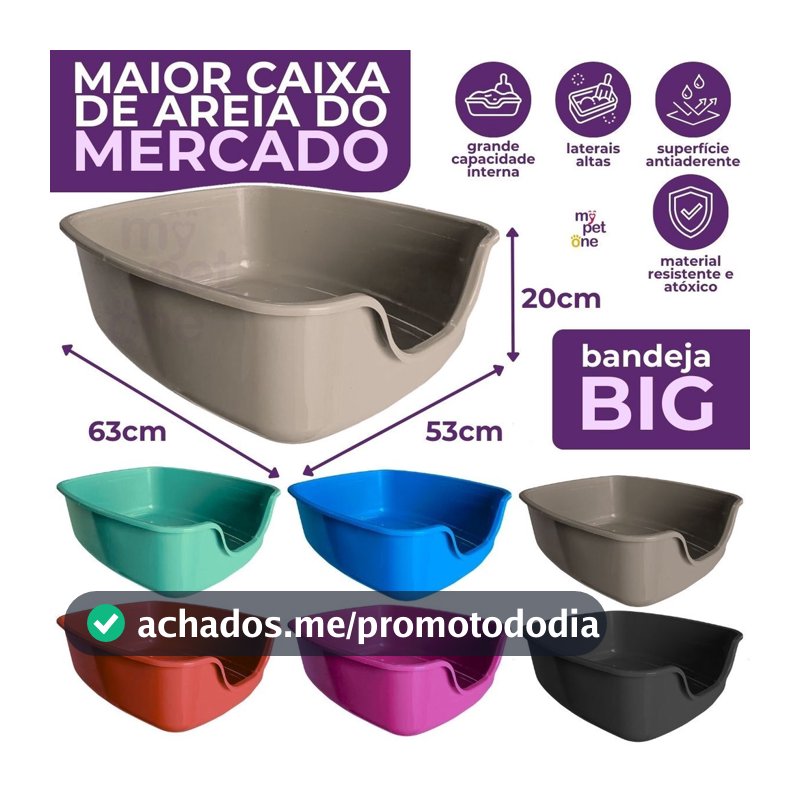 Caixa de Areia Funda Para Gatos Big Alvorada Pet
