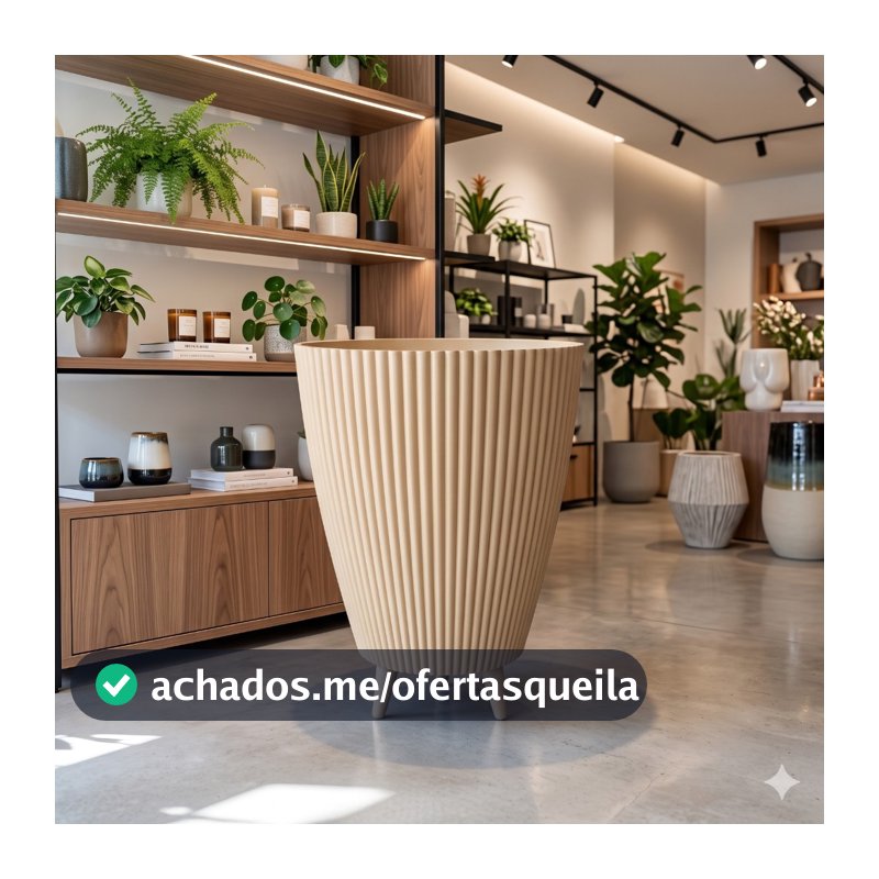Vaso para Planta Canelado 34x26 Coluna Decorativo Jardim Sala Moderno Resistente