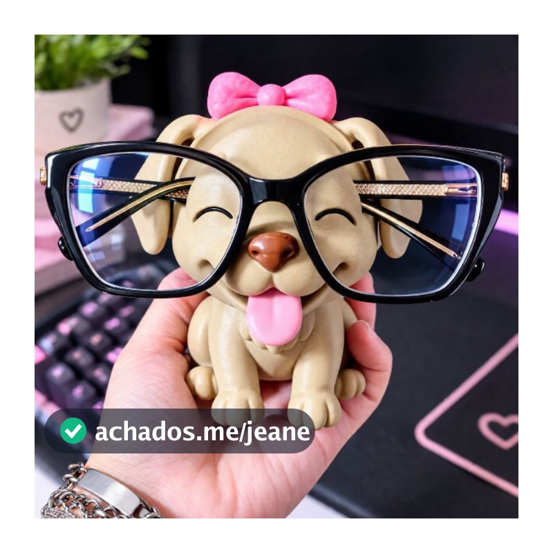 Porta Óculos Cachorrinho com lacinho - SUPORTE CRIATIVO FOFO
