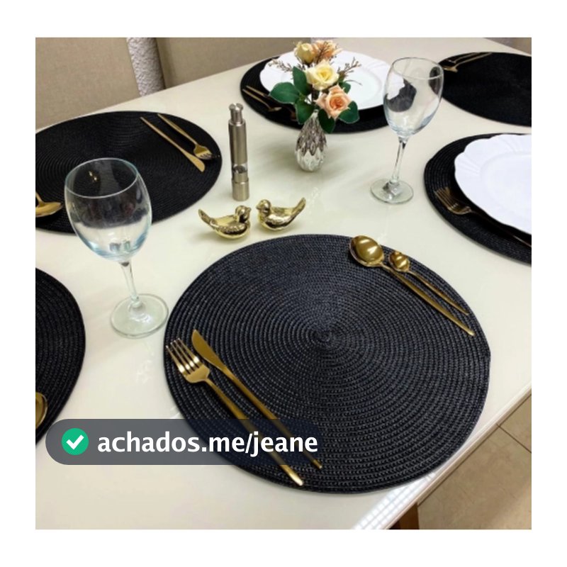 Kit 4/6 Peças Jogo Americano Redondo Sousplat Cozinha Jantar Descanso de Prato Sousplat Cozinha