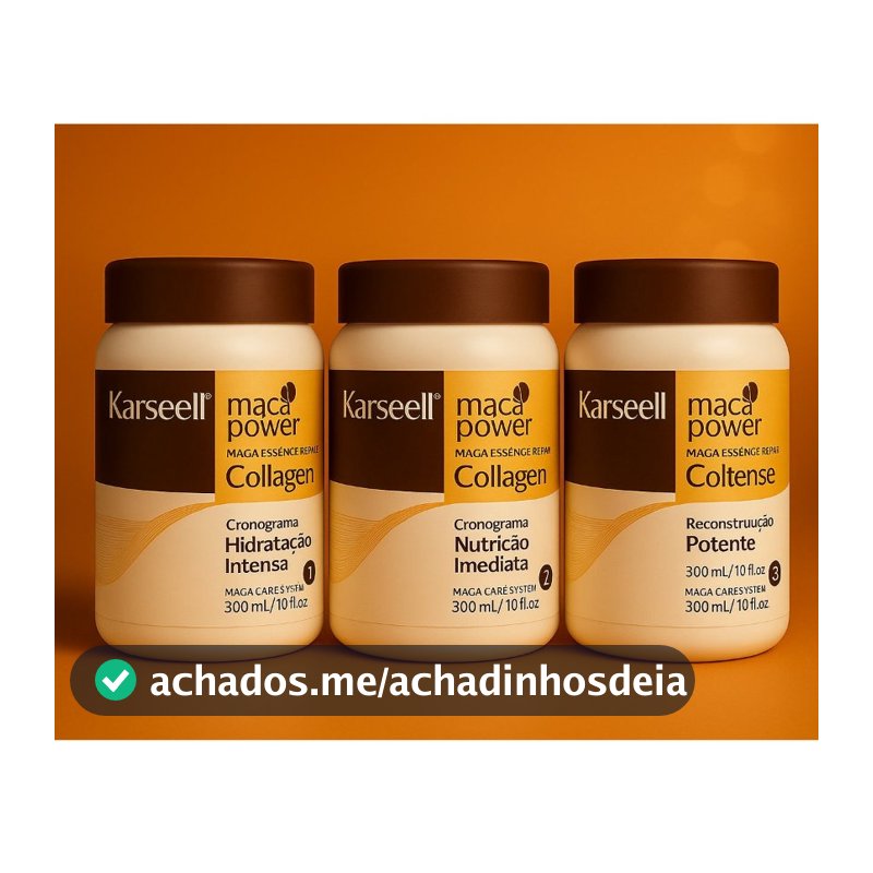 Kit Cronograma Capilar Completo Karseell – 3 Máscaras (Hidratação, Nutrição e Reconstrução)