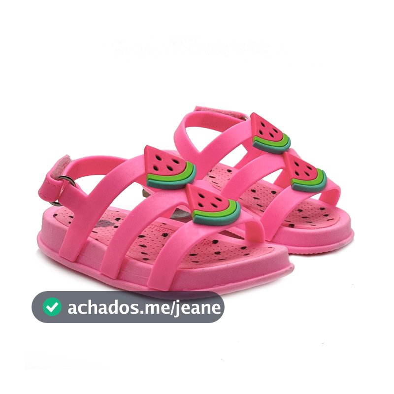 Sandália Infantil Menina Plugt Mini Bizz Melancias Fofa Leve Confortável Divertida Antiderrapante