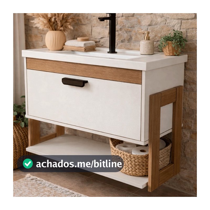 Gabinete Armario de Banheiro 100% MDF - Riva Com Nicho 60cm