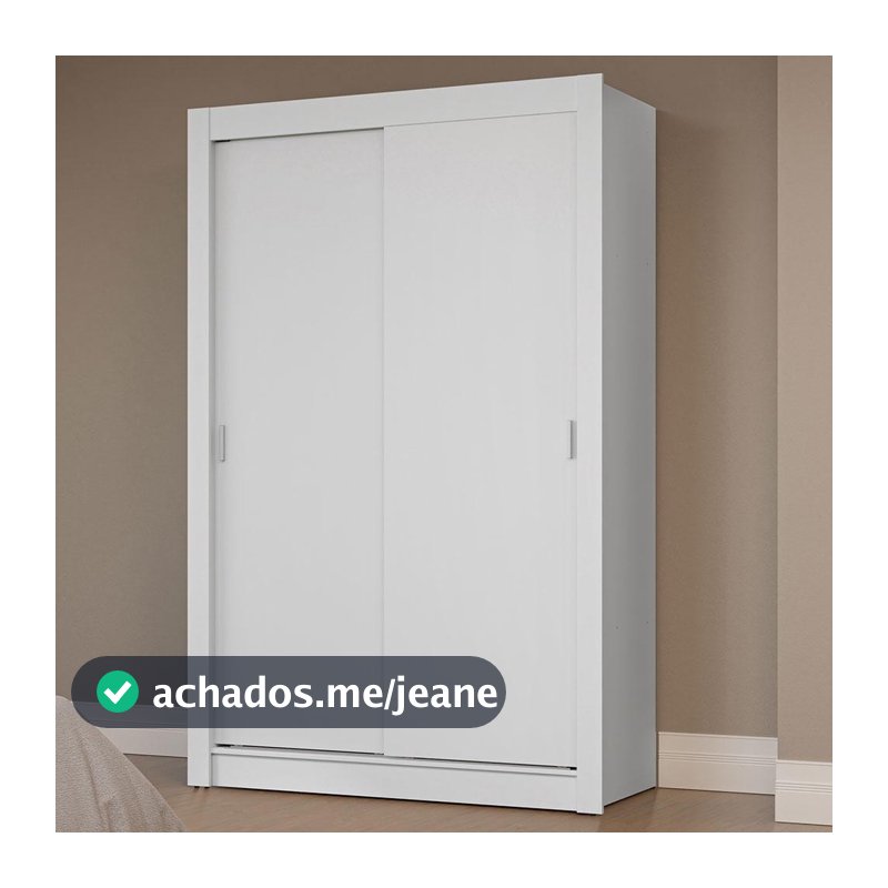 Guarda-Roupa Solteiro 2 Portas de Correr Branco Milano Madesa