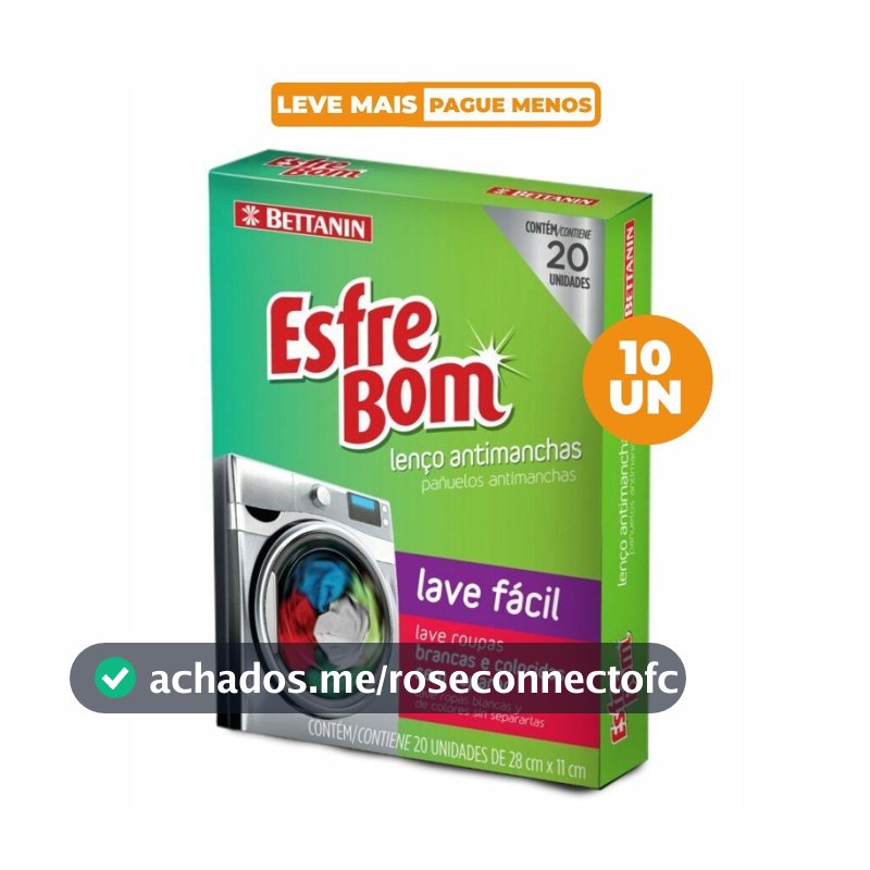 Kit Lenço Antimanchas para Lavadora 200 Unidades EsfreBom
