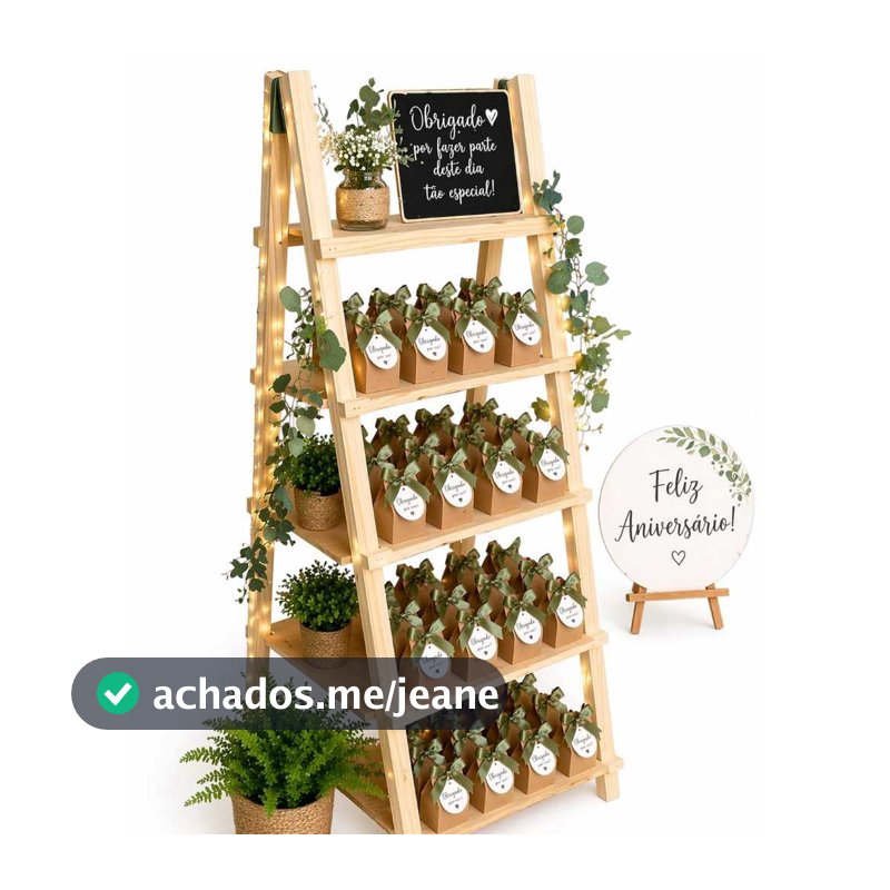 Escadinha 4 Andar De Chão Decorativa Festa em Pinus- Ideal para Eventos