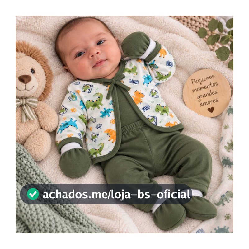 Pagão Maternidade Bebê 100% Algodão Conjunto Completo RN até 3 Meses