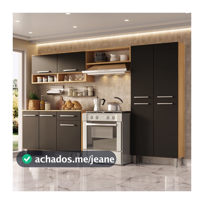 Armário Cozinha Estrela 9 Portas 1 Gaveta Com Balcão