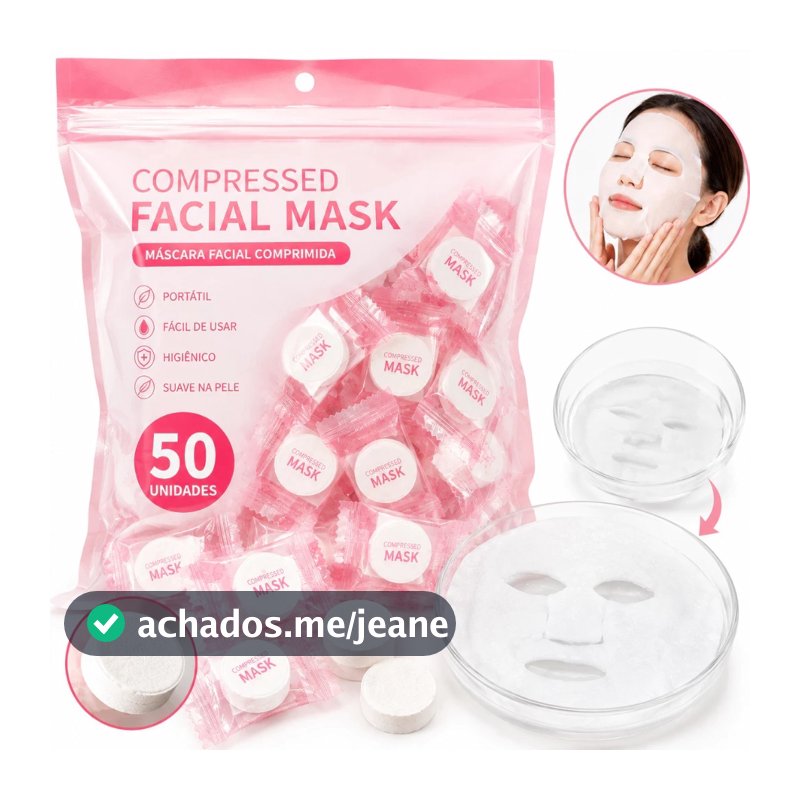 Kits com 50 ou 100 Máscaras Facial Comprimida Pastilhas de Algodão para Sérum Skincare