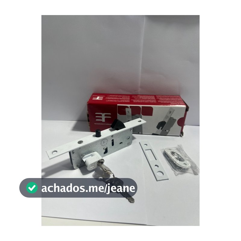 fechadura porta de correr bico papagaio 3f cor branca cilindro 50mm 629/50br