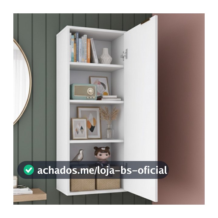 QUEIMA DE ESTOQUE - Armário Multiuso para Organização –  com 1 Porta e 3 Prateleiras