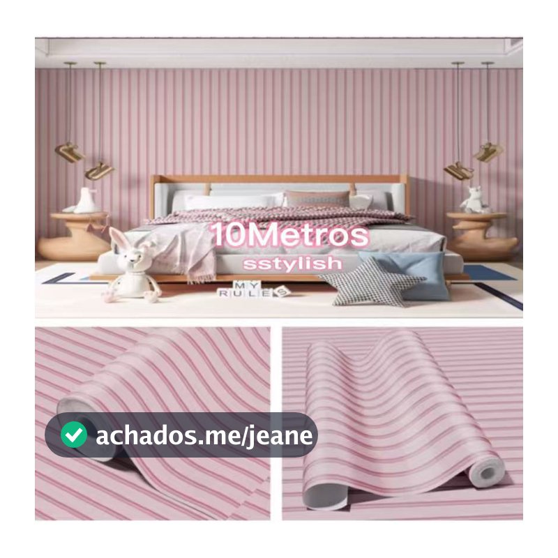 Papel de Parede  Adesivo Rosa R 10 METROS x 45CM Decoraçao Quarto Sala Autocolante Facil Aplicaçao