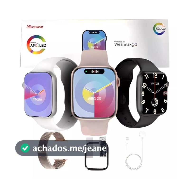 Relógio Smartwatch W99+ Plus Serie 9 Amoled Chat GPT 45mm Ilha Dinamica GPS Microwear Original