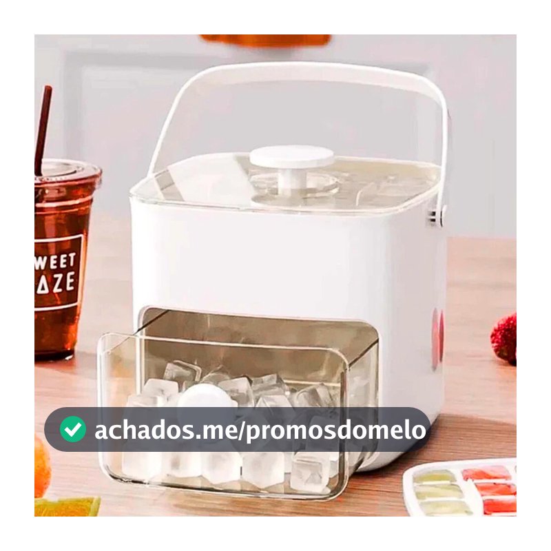 Forma de Gelo Dispenser 48 Cubos com Gaveta Botão Solta Gelo Pegador Caixa de Gelo Grande Capacidade