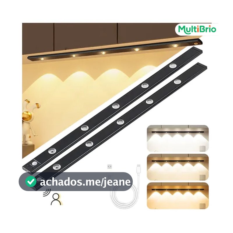 Luminária Sem Fio Recarregável Ultra LED Tamanho Ajustável 20 A 80cm Para Quarto Sala E Home Office