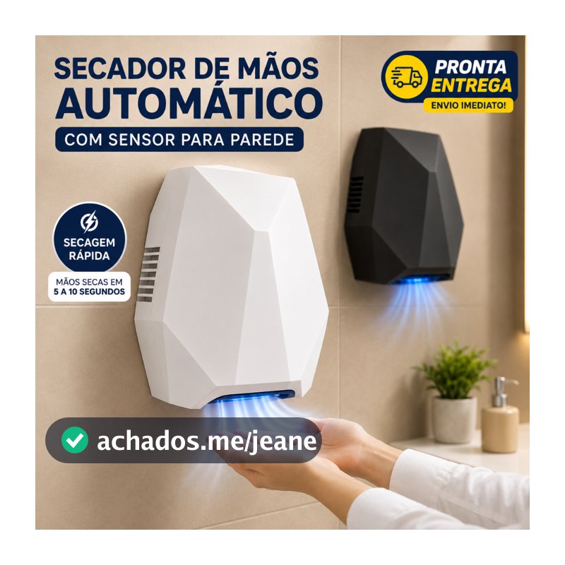 Secador de Mãos Automático Com Sensor Para Parede110V/220V Design Moderno Alta Qualidade