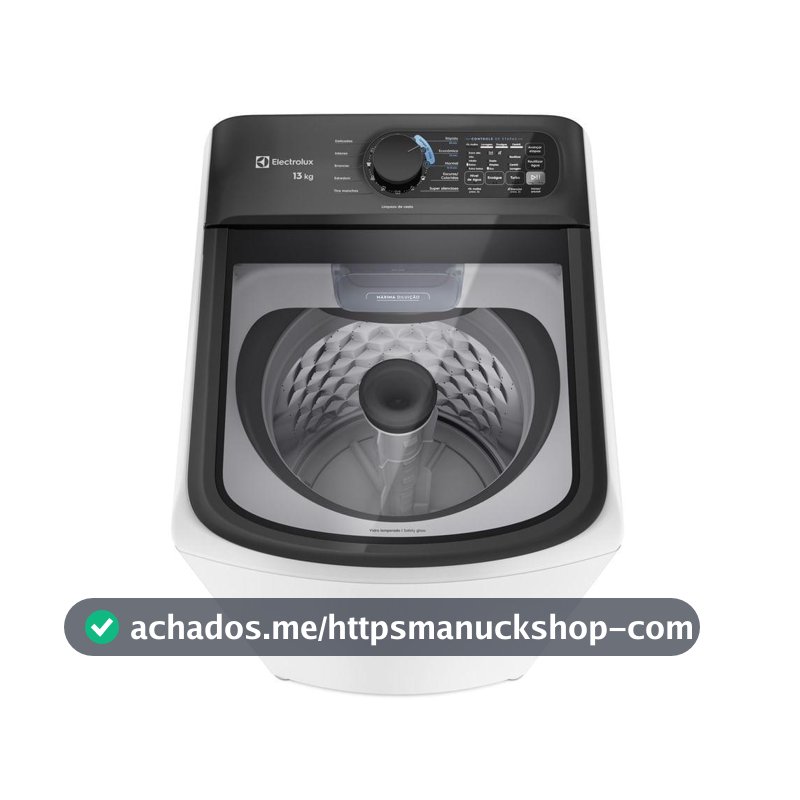 Máquina de Lavar Electrolux Efficient 13kg Branca Compacta, Econômica e Pré-diluição (LET13)