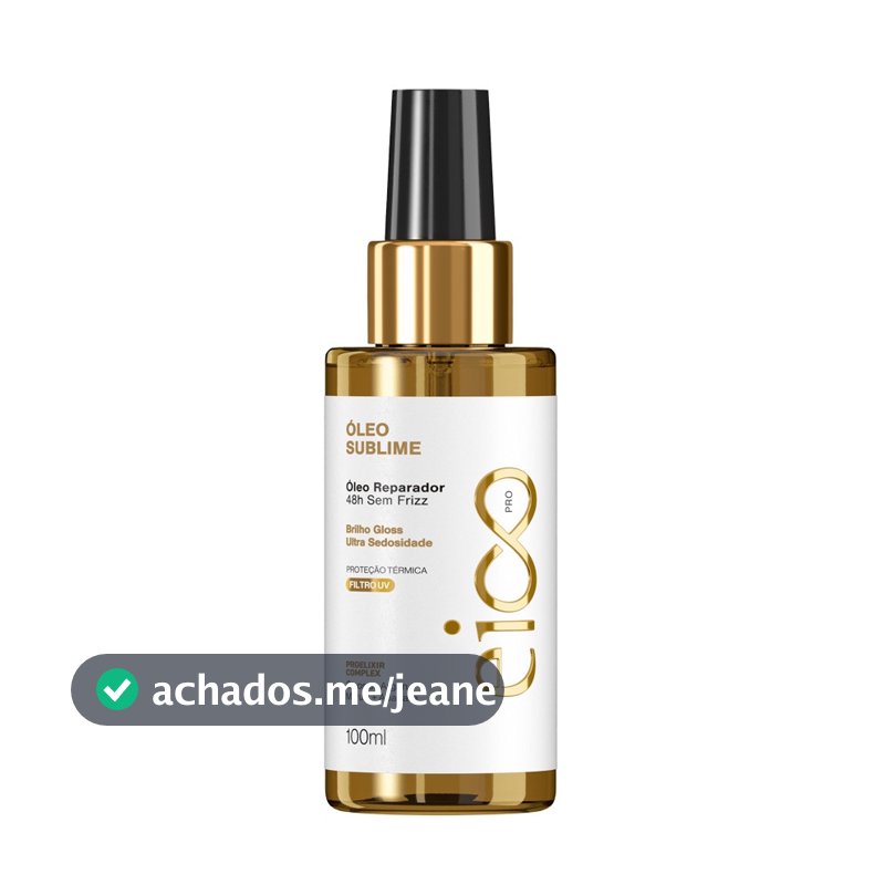 Eico Professional Óleo Sublime Ultra Sedosidade Reparador de Pontas Sem Frizz Proteção Térmica 100ml