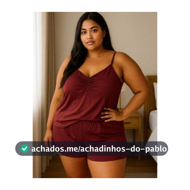 Kit 2 Conjunto de Baby Doll Plus Size em Poliéster Liso Short Feminino Adulto Conforto ao Dormir.