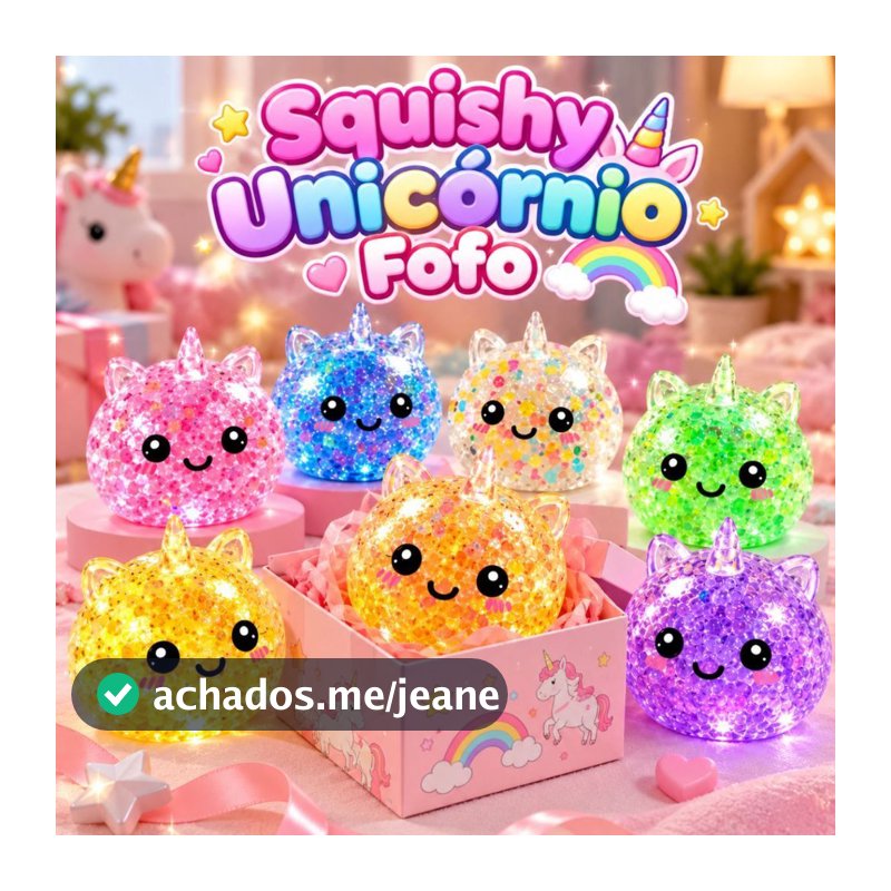 Dumpling Squishy Super Raro Unicórnio Fofo Glitter Surpresa Macio Antiestresse Tamanho Grande Divertido