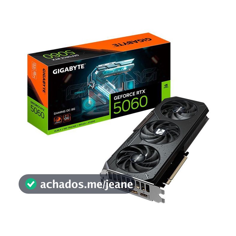 Placa de Vídeo Gigabyte GeForce RTX 5060 GAMING OC, 8GB, GDDR7, 128-bit, GV-N5060GAMING OC-8GD