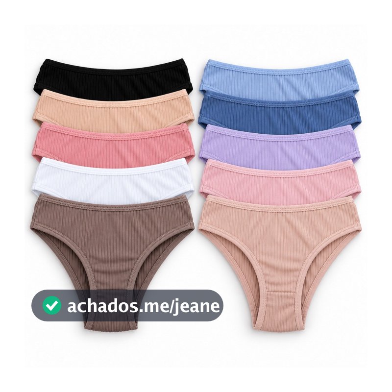 Kit Calcinhas Conforto de Algodão CANELADA Feminina para o Dia a Dia Premim Lingerie