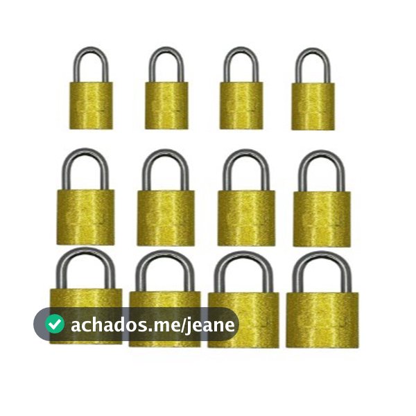 Cadeado Force com 3 Chaves Cor Dourado-1 unidade