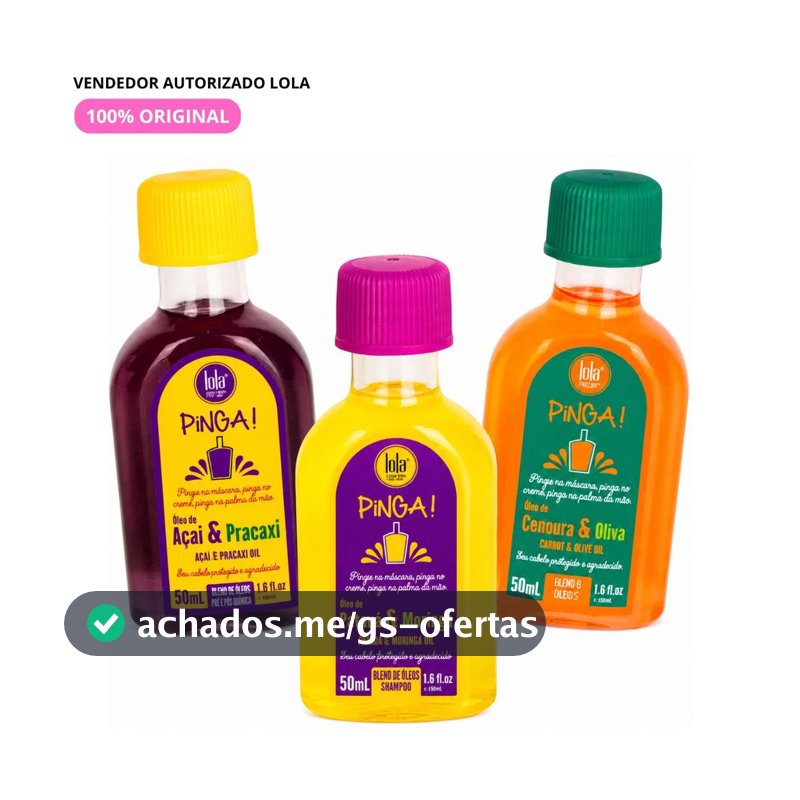 Lola Kit Trio de Oleos Pinga 3 Itens