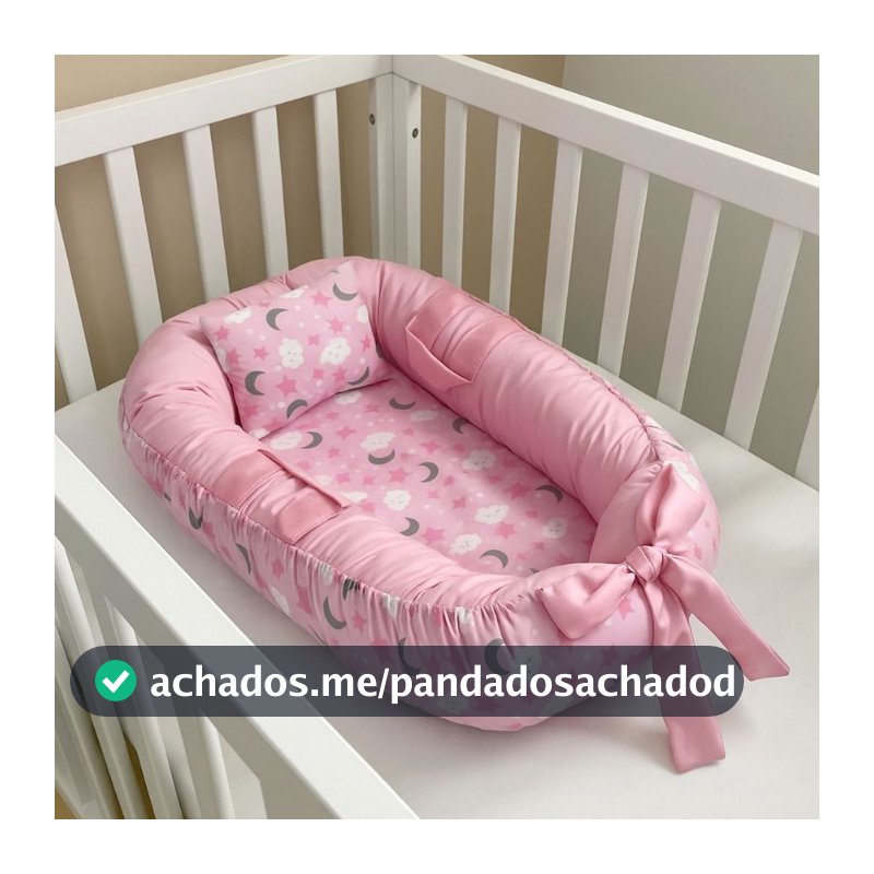 Ninho Redutor de Berço Para Bebe Menina Menino Enxoval Rosa Azul com Almofada Anatômica