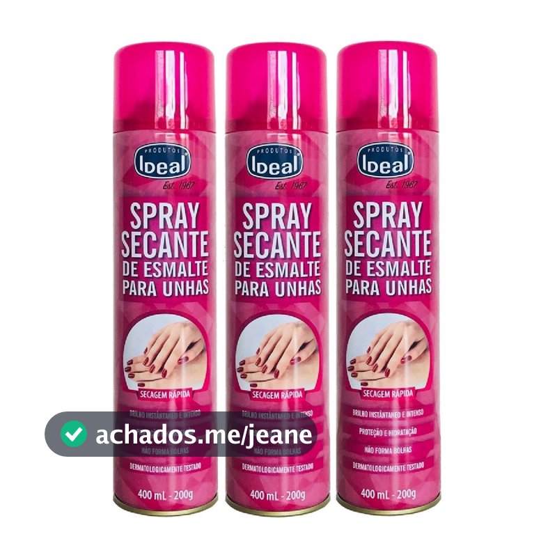 Ideal Kit 3 Unidades Spray Secante De Esmalte 400ml