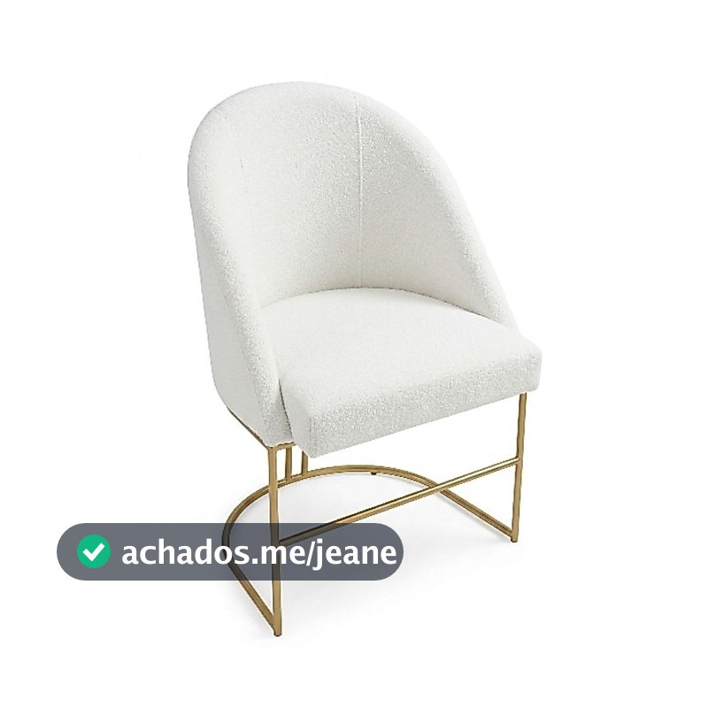 Cadeira Decorativa Lua Base Dourada Jantar Penteadeira Salão Recepção VÁRIAS CORES