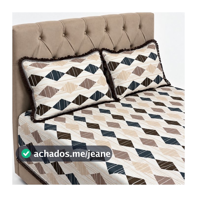 Jogo de Cobre Leito de Linhão Casal 3 peças c/ Franja e Fronhas para Camas Box Padrão Resistente Colcha