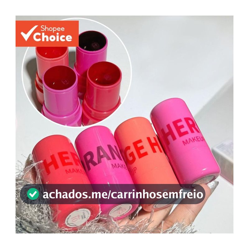 HR634 Jelly Blush Stick : Quatro Cores , Dupla Finalidade Para Lábios E Bochechas