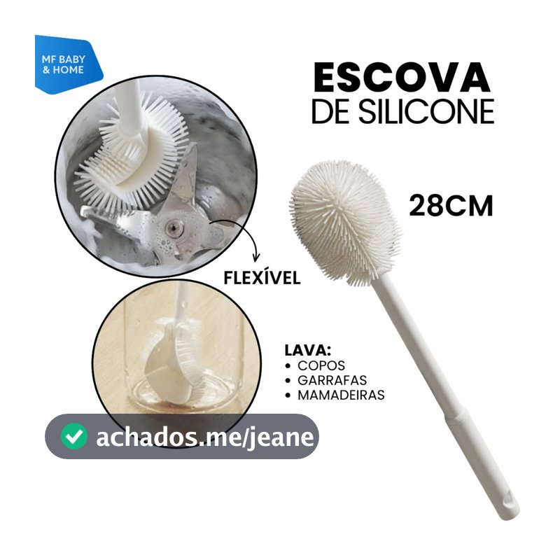 Escova de Limpeza Multifuncional Flexível Para Garrafas Mamadeiras Liquidificador De Silicone
