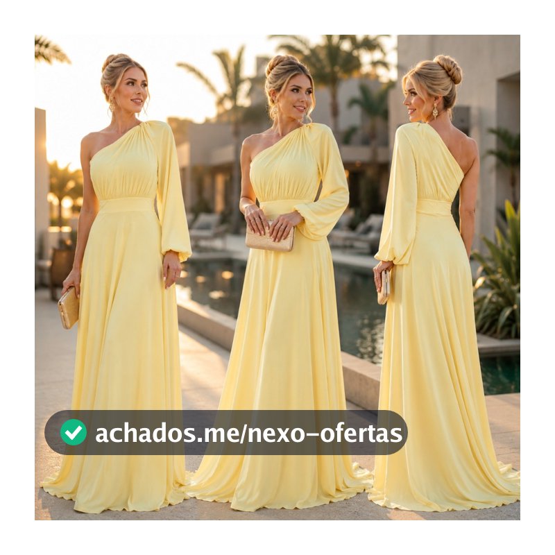 CRISTINA ANAIR VESTIDO LONGO FEMININO SOCIAL NULA MANGA OFERTA IMPERDIVEL ANA BELA