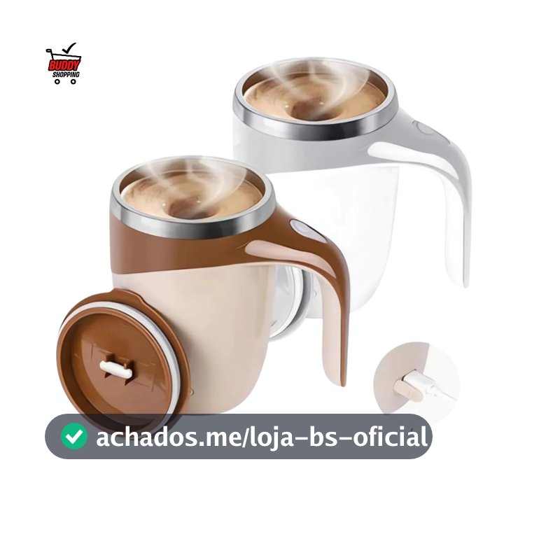 Caneca Misturadora Automática Elétrica USB Bateria Recarregável Mixer Café 380ml