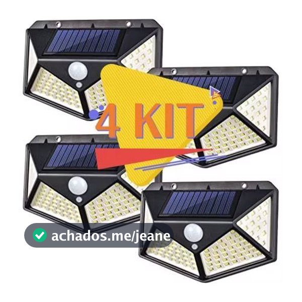 Luminária Solar 100 Led Com Sensor Prova D'Água Refletor Solar Parede Luz Led Solar Luminaria para Jardim Solar
