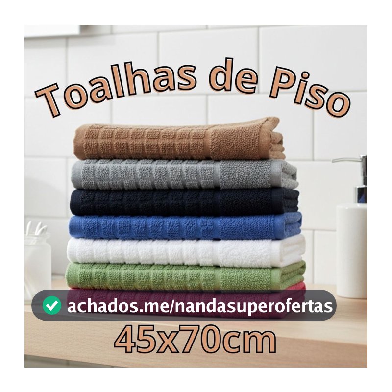 Kit 5 Toalhas De Piso Atoalhado Tapete De Banheiro 45cm x 70cm
