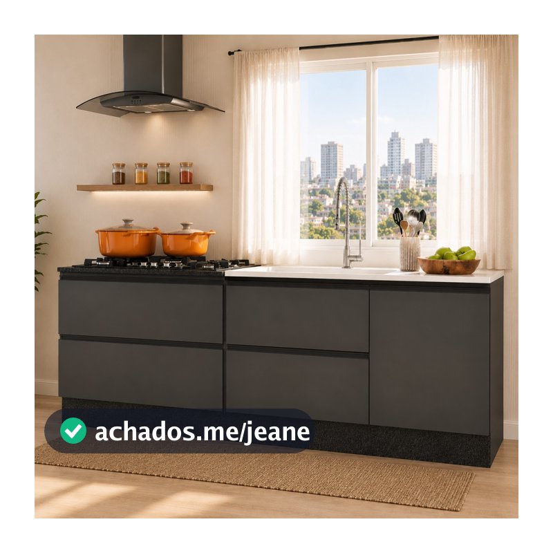 Kit Etna 2 Balcões para Pia e Cooktop Poliman Móveis