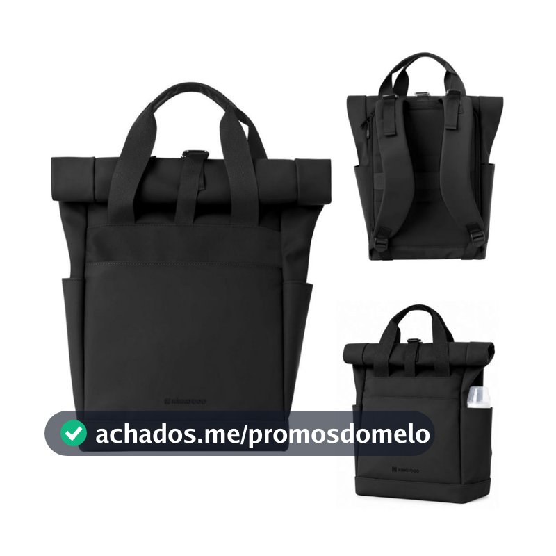 Bolsa Mochila Maternidade 2 em 1 Com Trocador e Porta Mamadeira Térmico Black Preto Cerise Kikkabo