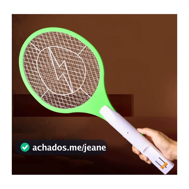 Raquete Elétrica Recarregável Segura Durável Mata-Mosquitos e Moscas Forte com Alta Voltagem