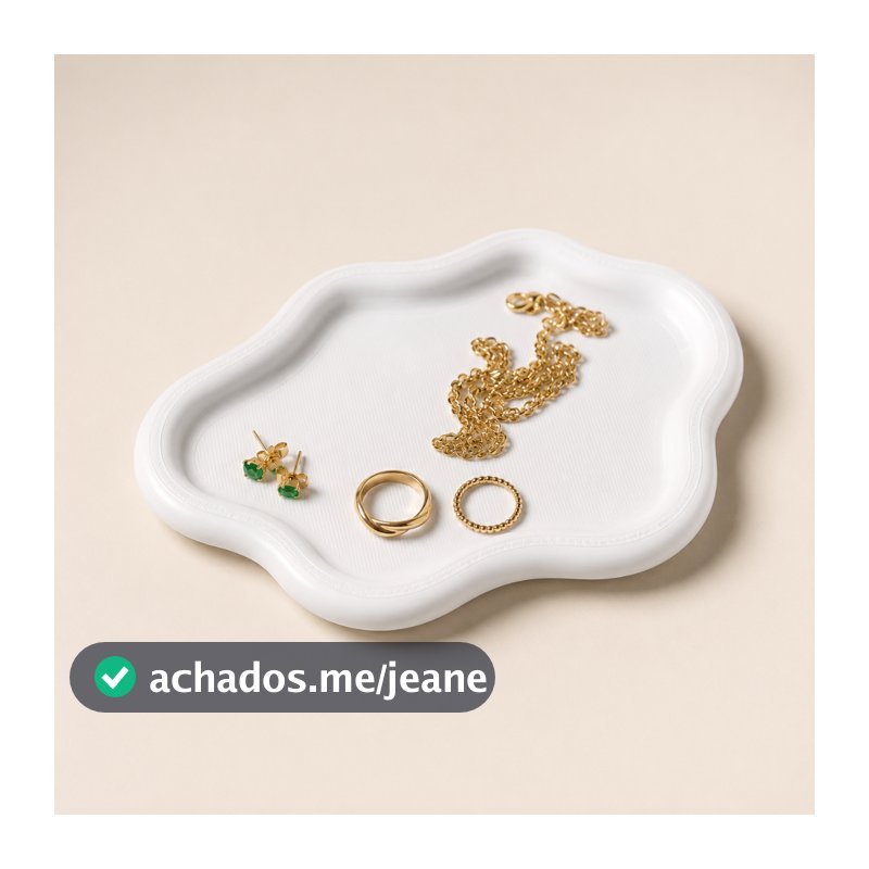 Bandeja Decoração Nuvem P e G Organização Porta Jóias Bijuterias Expositor Quarto Mesa Banheiro Enfeite Luxo Sala Bonita