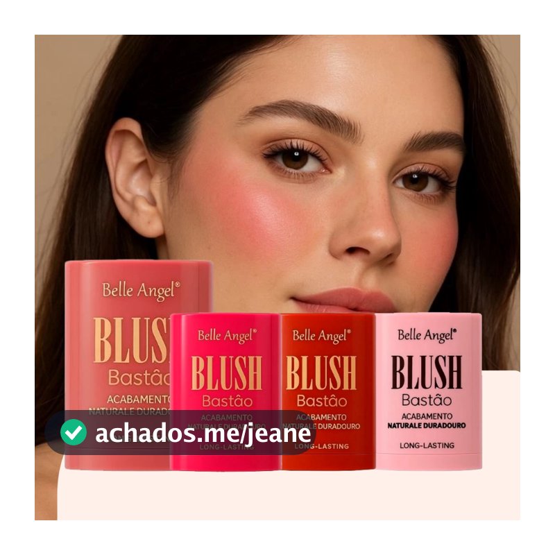 Blush Bastão Cor Natural Longa Duração Belle Angel RB 005