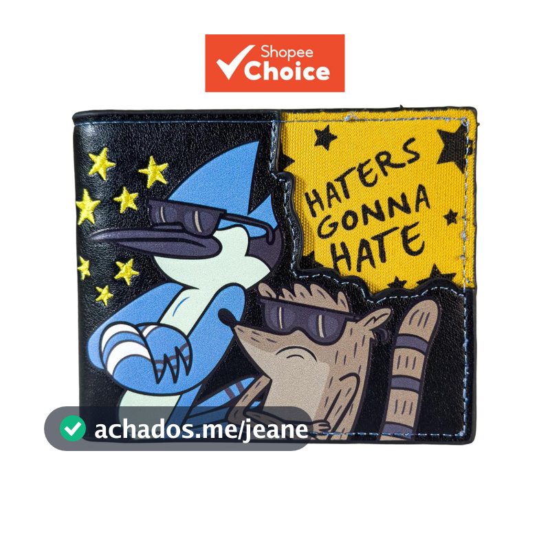 Carteira De Desenho Animado Haters Vai Odeio Bordado Unissex Bolsa Porta Cartão Compacto Moedas Ideia De Presente De Fer