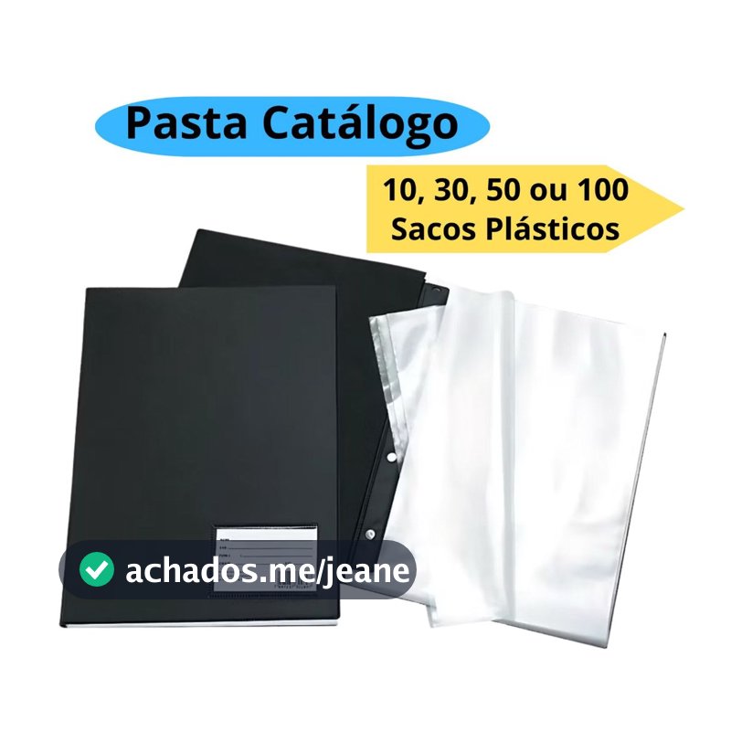 Pasta Catalogo 10, 30, 50 e 100 Sacos Plásticos Para Hino Cardápio Escolar ACP