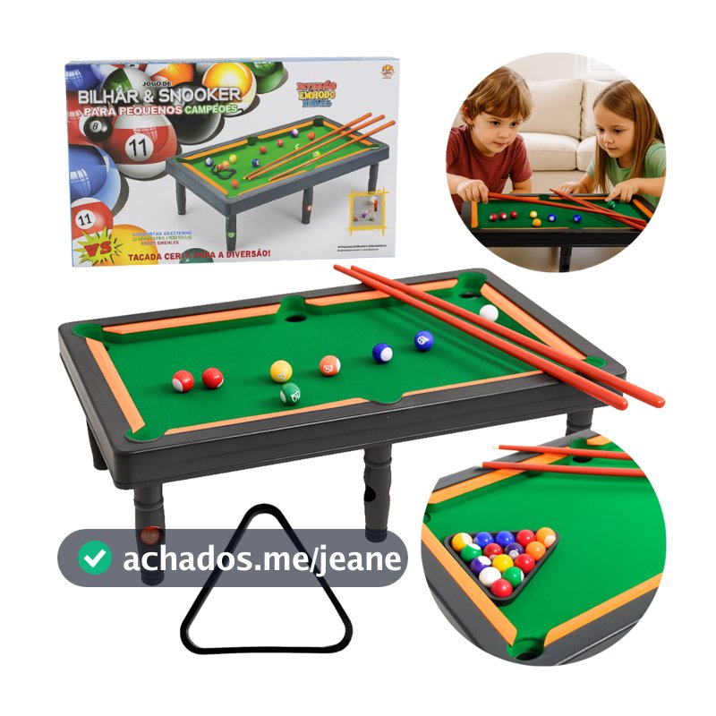 Mini Mesa De Sinuca Bilhar Portátil Infantil Snooker Verde